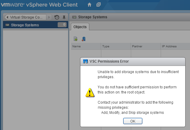NetApp_Virtual_Storage_Console_5.0_displays_Unable_to_add_storage_systems_due_to_insufficient_privileges_1
